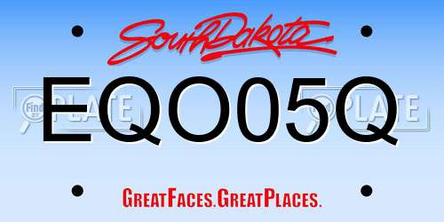 EQO05Q South Dakota License Plate