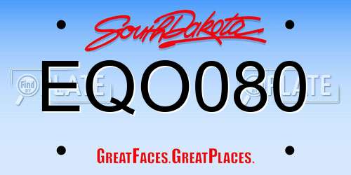 EQO080 South Dakota License Plate