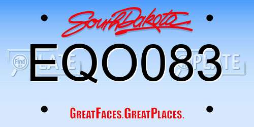 EQO083 South Dakota License Plate
