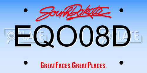 EQO08D South Dakota License Plate