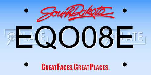 EQO08E South Dakota License Plate