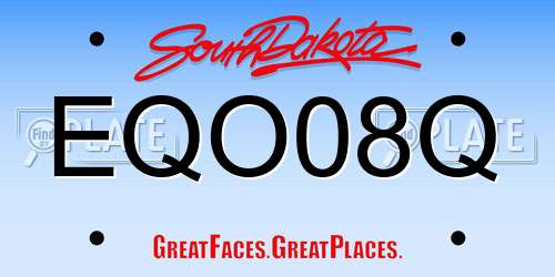 EQO08Q South Dakota License Plate