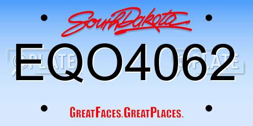 EQO4062 South Dakota License Plate