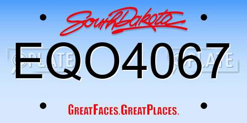 EQO4067 South Dakota License Plate