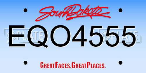 EQO4555 South Dakota License Plate