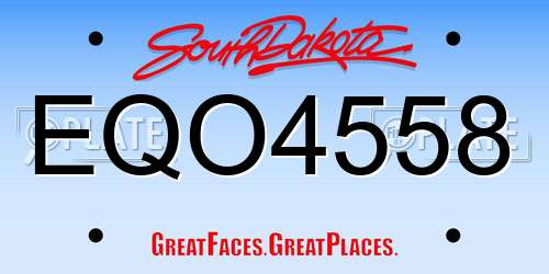 EQO4558 South Dakota License Plate