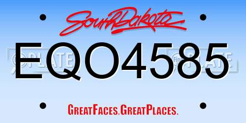 EQO4585 South Dakota License Plate