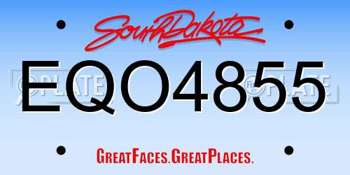 EQO4855 South Dakota License Plate
