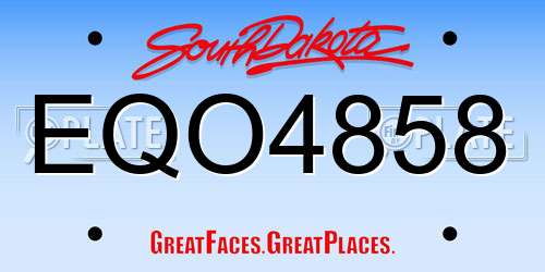 EQO4858 South Dakota License Plate
