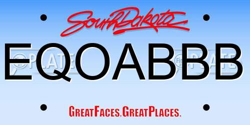 EQOABBB South Dakota License Plate