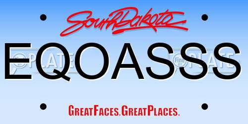 EQOASSS South Dakota License Plate