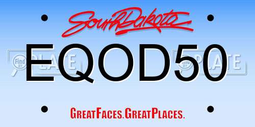 EQOD50 South Dakota License Plate