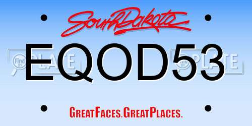 EQOD53 South Dakota License Plate