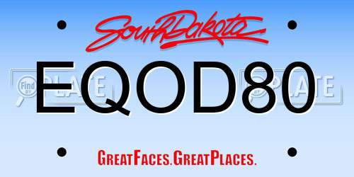 EQOD80 South Dakota License Plate