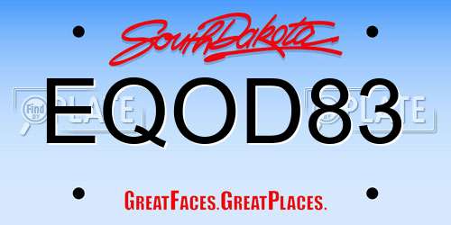 EQOD83 South Dakota License Plate