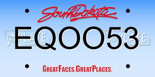 EQOO53 South Dakota License Plate