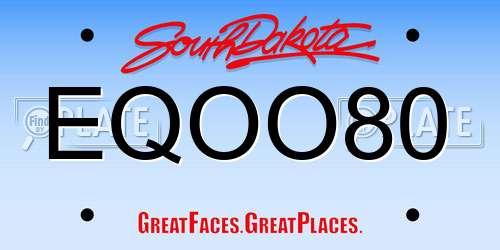 EQOO80 South Dakota License Plate