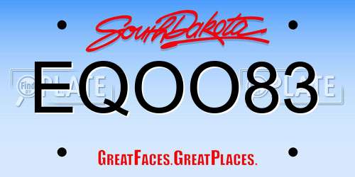 EQOO83 South Dakota License Plate