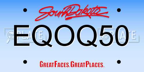 EQOQ50 South Dakota License Plate