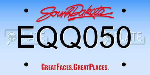 EQQ050 South Dakota License Plate