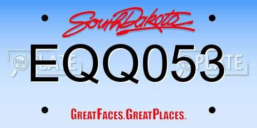 EQQ053 South Dakota License Plate