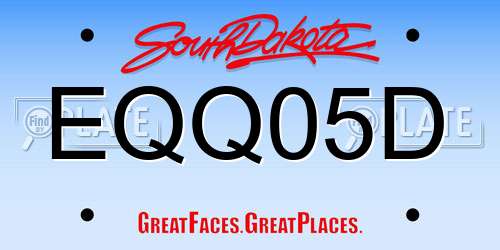EQQ05D South Dakota License Plate