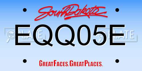 EQQ05E South Dakota License Plate
