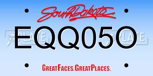 EQQ05O South Dakota License Plate
