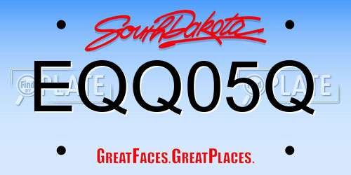 EQQ05Q South Dakota License Plate