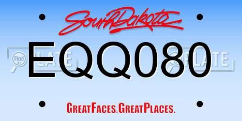EQQ080 South Dakota License Plate