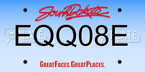 EQQ08E South Dakota License Plate