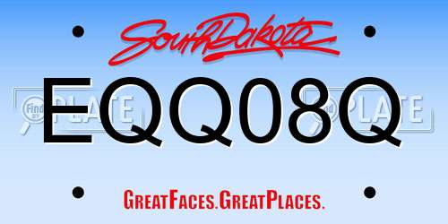 EQQ08Q South Dakota License Plate
