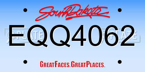 EQQ4062 South Dakota License Plate