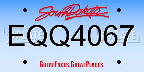 EQQ4067 South Dakota License Plate