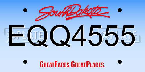 EQQ4555 South Dakota License Plate
