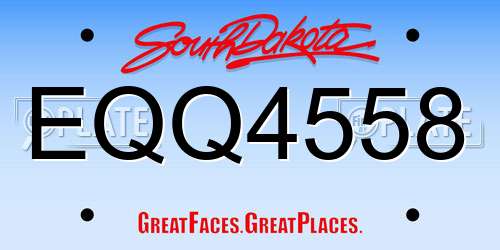 EQQ4558 South Dakota License Plate