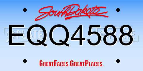 EQQ4588 South Dakota License Plate