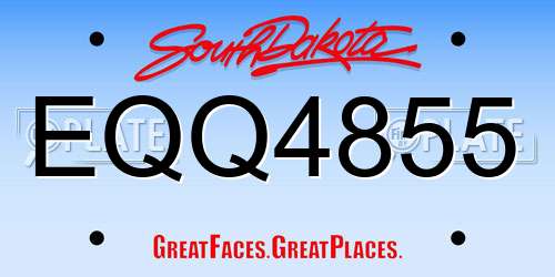 EQQ4855 South Dakota License Plate