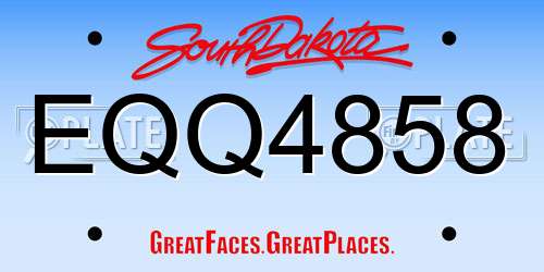 EQQ4858 South Dakota License Plate