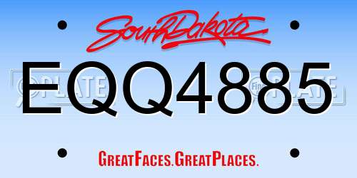 EQQ4885 South Dakota License Plate