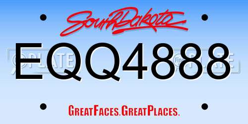 EQQ4888 South Dakota License Plate