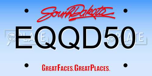 EQQD50 South Dakota License Plate
