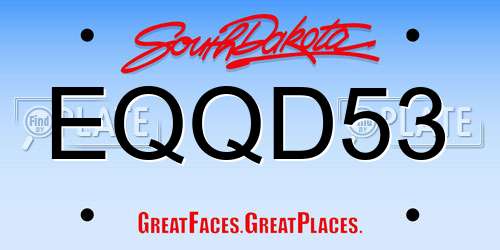 EQQD53 South Dakota License Plate