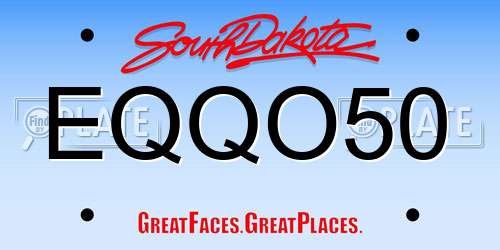 EQQO50 South Dakota License Plate