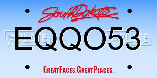 EQQO53 South Dakota License Plate
