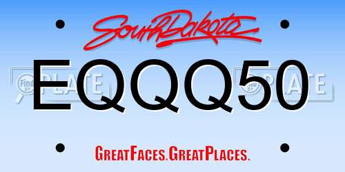EQQQ50 South Dakota License Plate