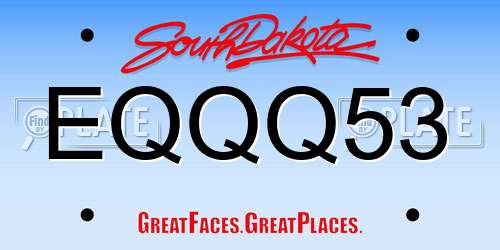 EQQQ53 South Dakota License Plate