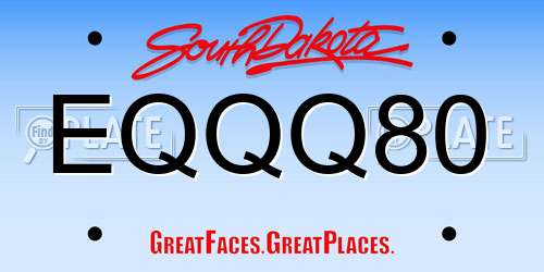 EQQQ80 South Dakota License Plate