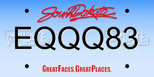 EQQQ83 South Dakota License Plate
