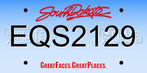 EQS2129 South Dakota License Plate